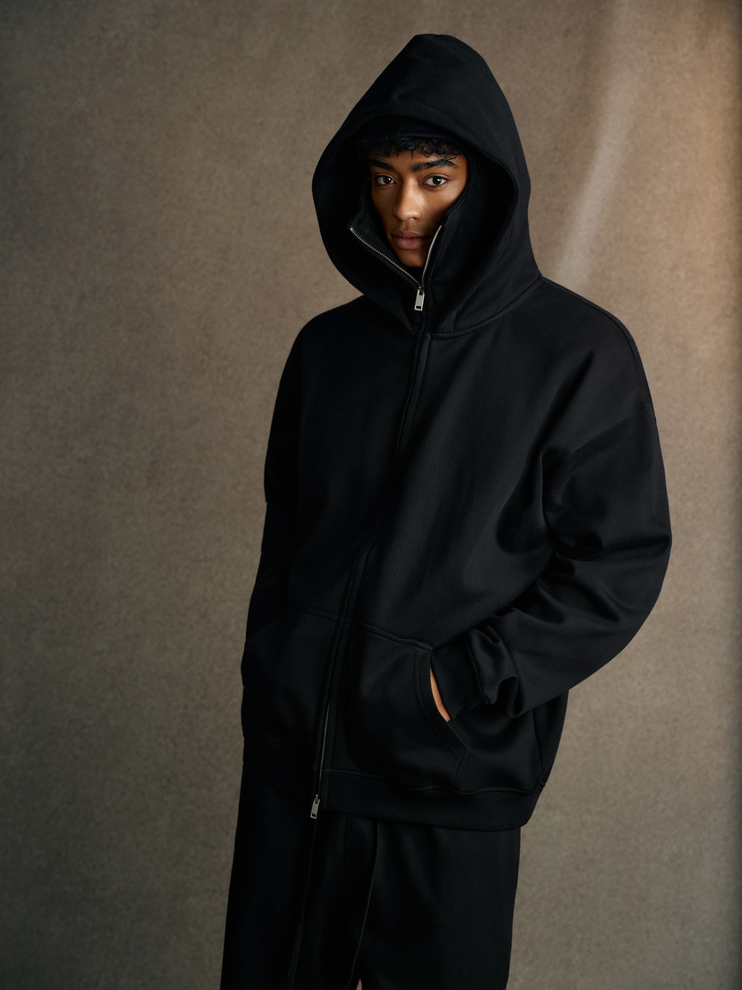 25ss Design Heavyweight Loose Outdoor Windproof Face Mask Hoodie Sweatshirt Fleece Zipper Cardigan Jacket for Men 146