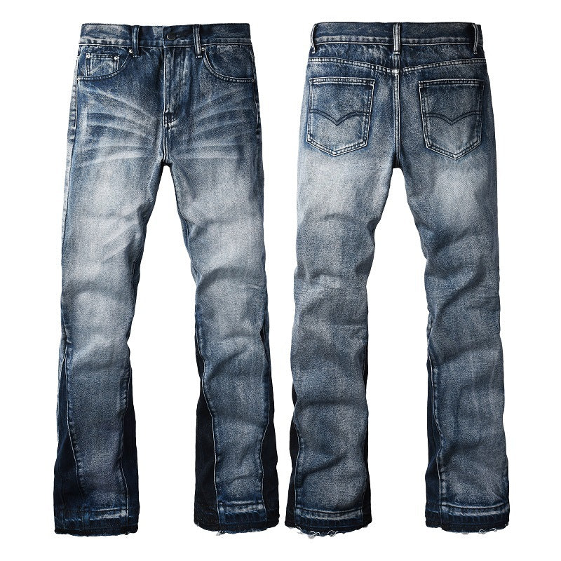Dark Indigo Side Stripe Flared Jeans