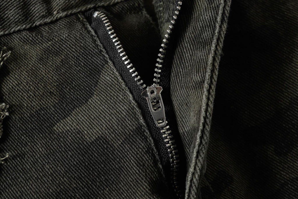 Brand 2025 American Retro Damaged Rough Wash Jeans Micro-la Personalized Cleanfit Pants 169