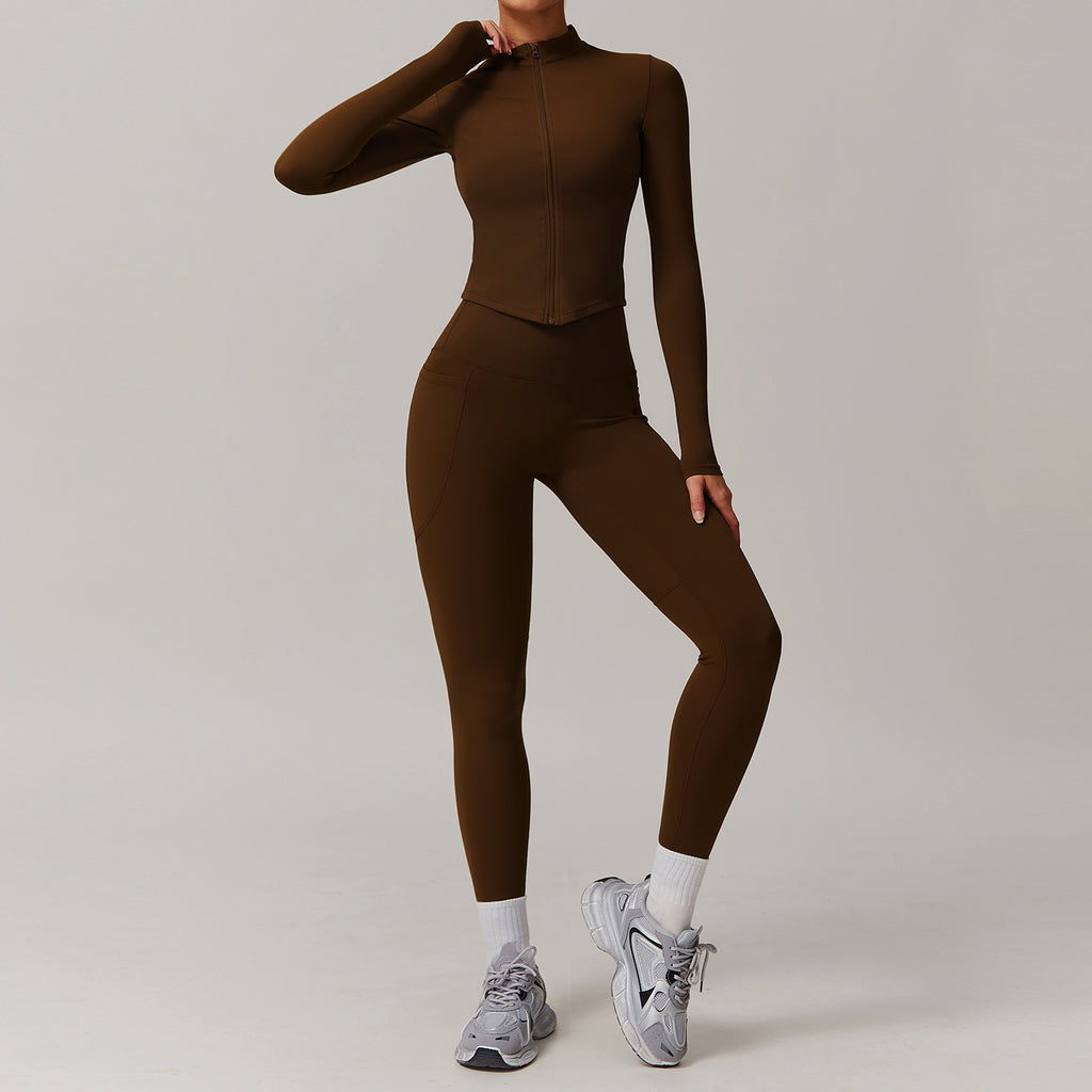 Cross-border cloud-feel quick-drying waist-slimming and comfortable yoga set, casual wear, running and fitness sports set 182