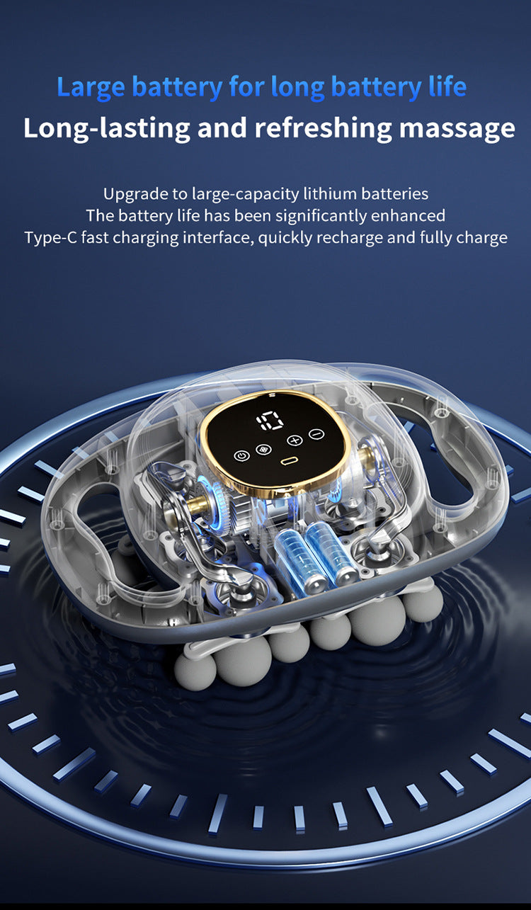 Cross-border multi-head fascia gun for back, waist, and hand vibration muscle massage, rechargeable fascia massager wholesale