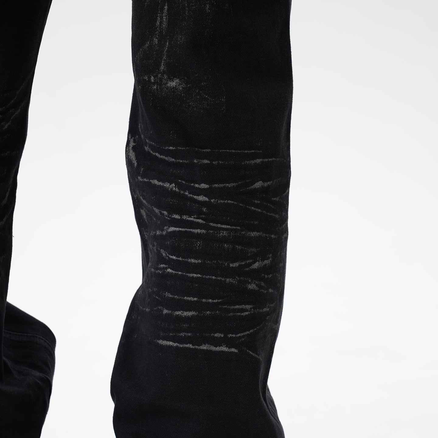 CWHAT American-style high street stitching three-dimensional tailoring deconstruction five-pointed star hot drilling brush dirty slim Micro-jeans men