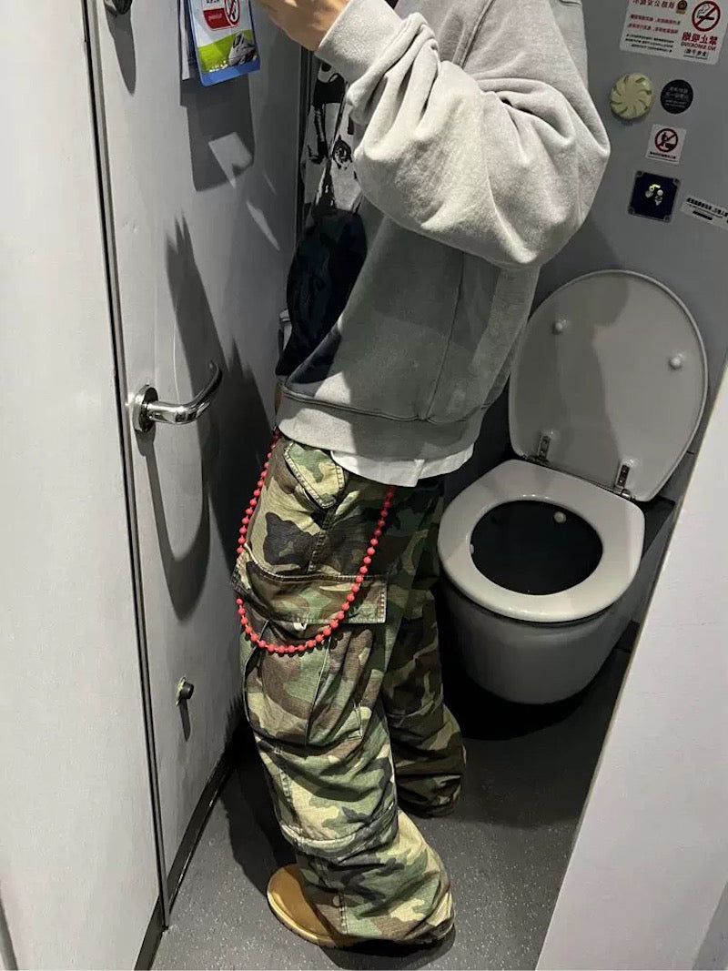 CWHAT American-style multi-pocket detachable two-way workwear casual loose camouflage pants; VIBE wide-leg paratrooper pants.