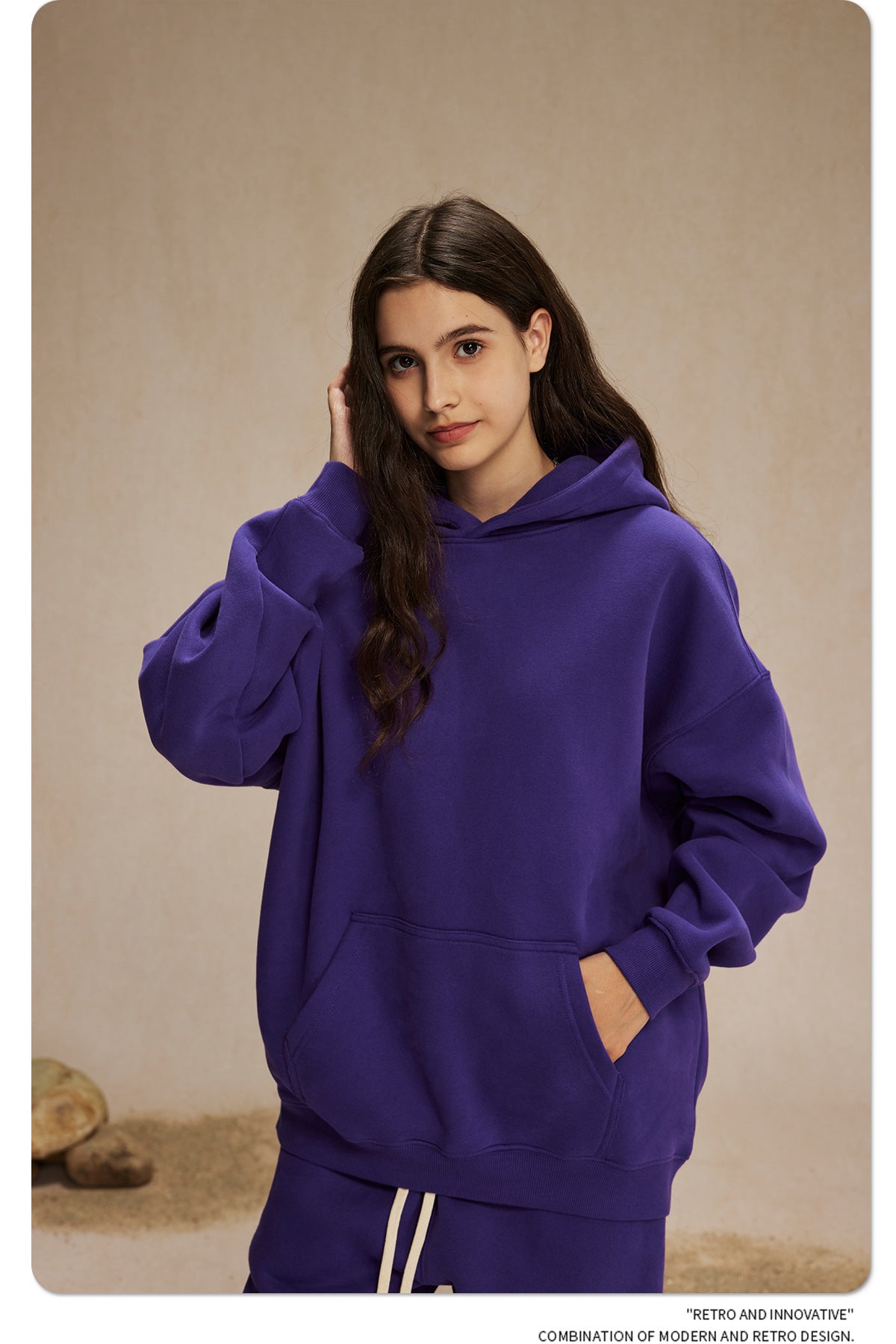 2025 Autumn/Winter New Arrival: Oversized Fleece-Lined Trendy Men's Hoodie and Pants Set 132