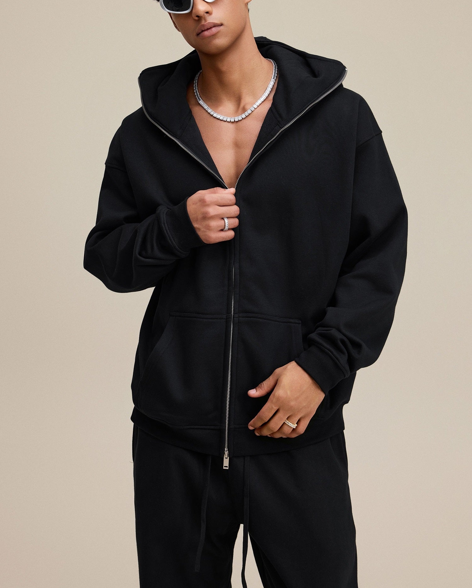 25ss Design Heavyweight Loose Outdoor Windproof Face Mask Hoodie Sweatshirt Fleece Zipper Cardigan Jacket for Men 146