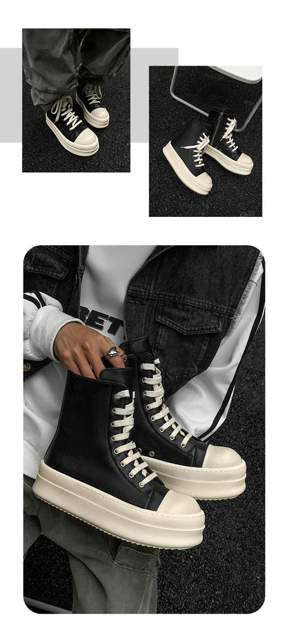 Relaxed  High-Top Zipper Shoe