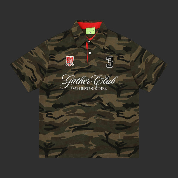 Camo Polo Gather Club Number 3 Embroidered | FlipFit
