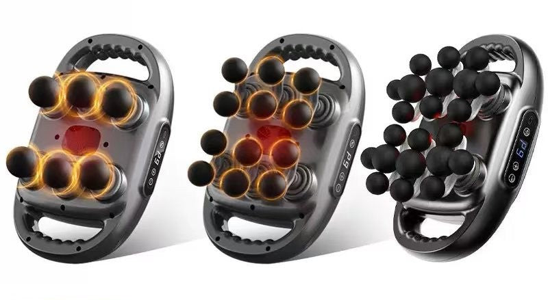 Cross-border multi-head fascia gun for back, waist, and hand vibration muscle massage, rechargeable fascia massager wholesale