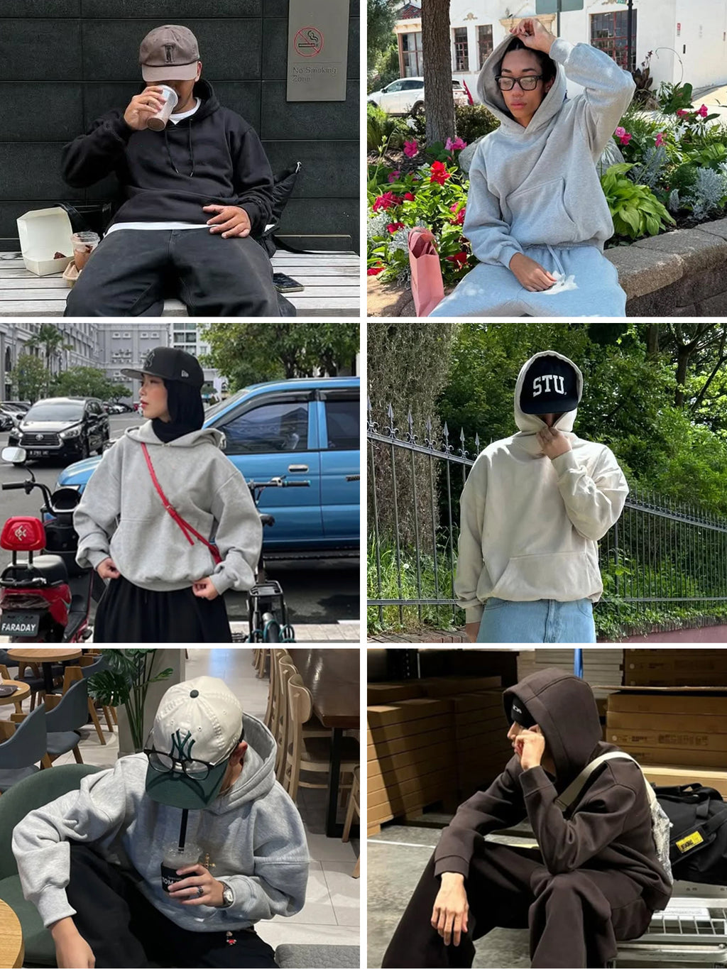 340G Heavyweight Fleece-Lined Hoodie with Curved Sleeves, Men's American Style, Cleanfit Short Solid Color Warm Hoodie 143