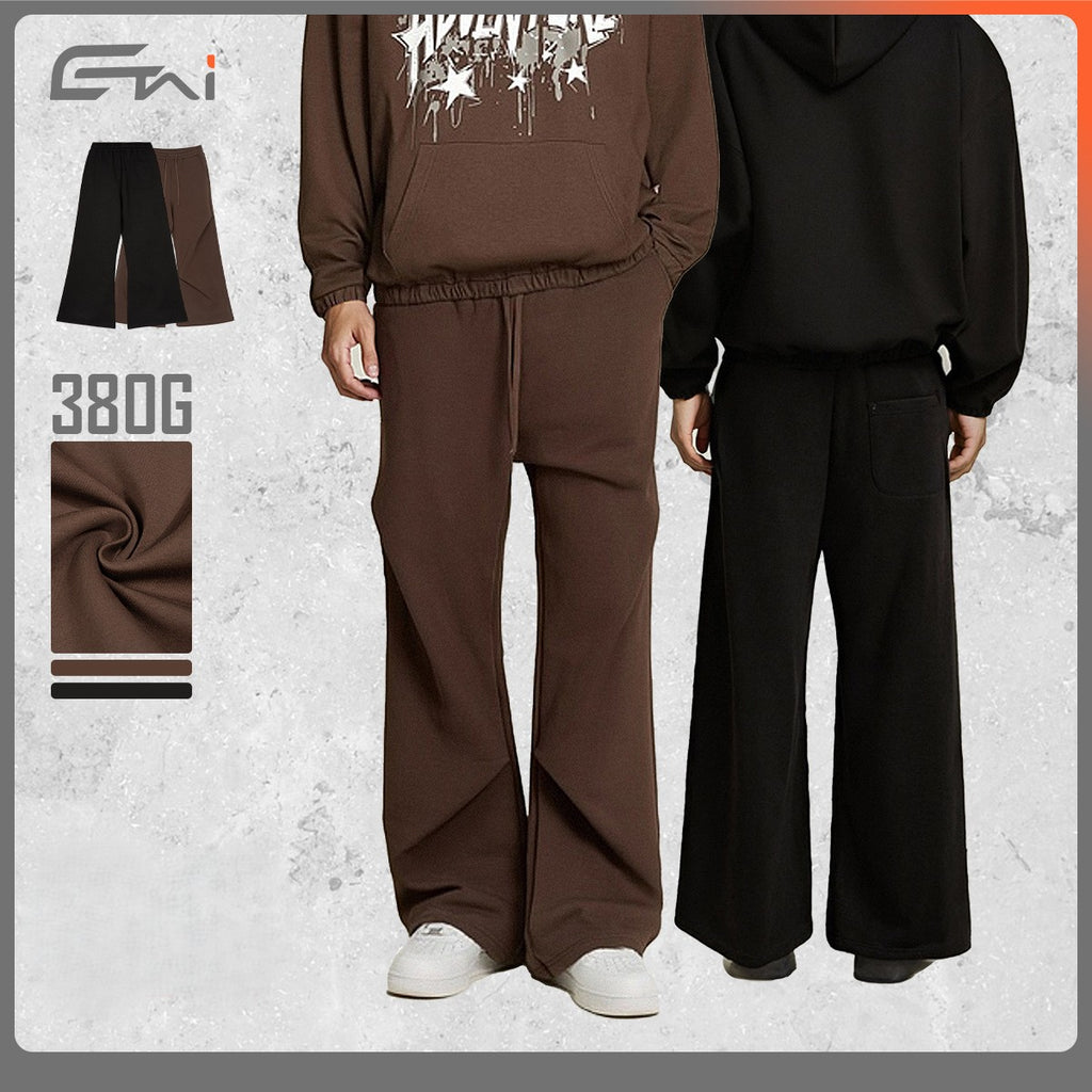 Men's Clothing | Street Style Pleated Loose Wide-Leg Casual Pants for Men, Autumn and Winter Bottoms, Trendy Men's Casual Trousers 123