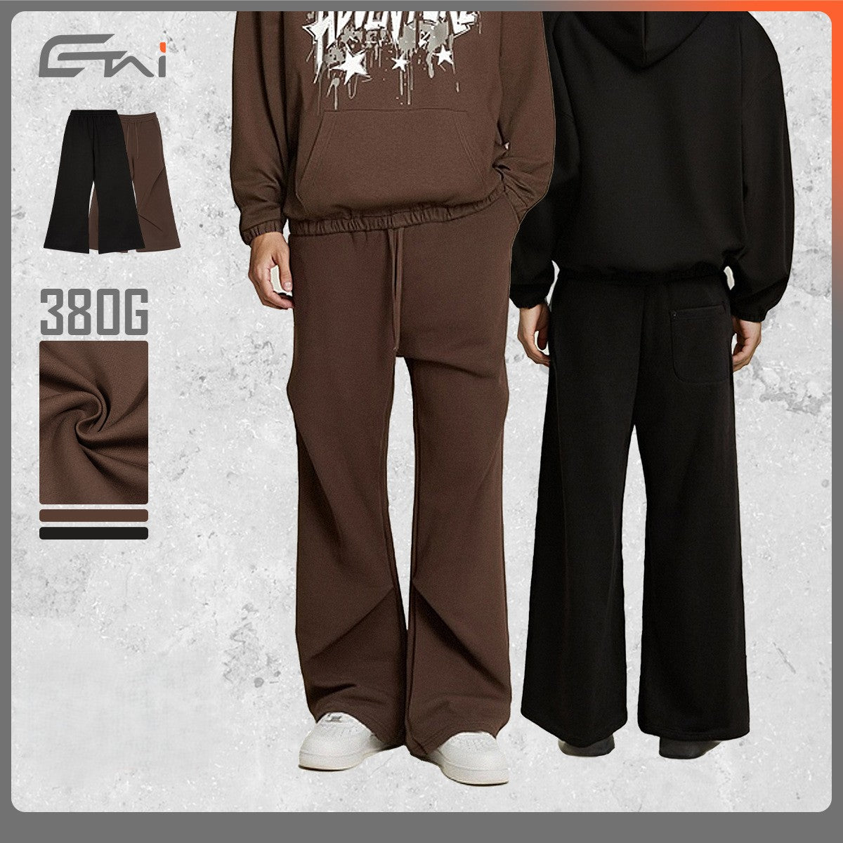 Men's Clothing | Street Style Pleated Loose Wide-Leg Casual Pants for Men, Autumn and Winter Bottoms, Trendy Men's Casual Trousers 123