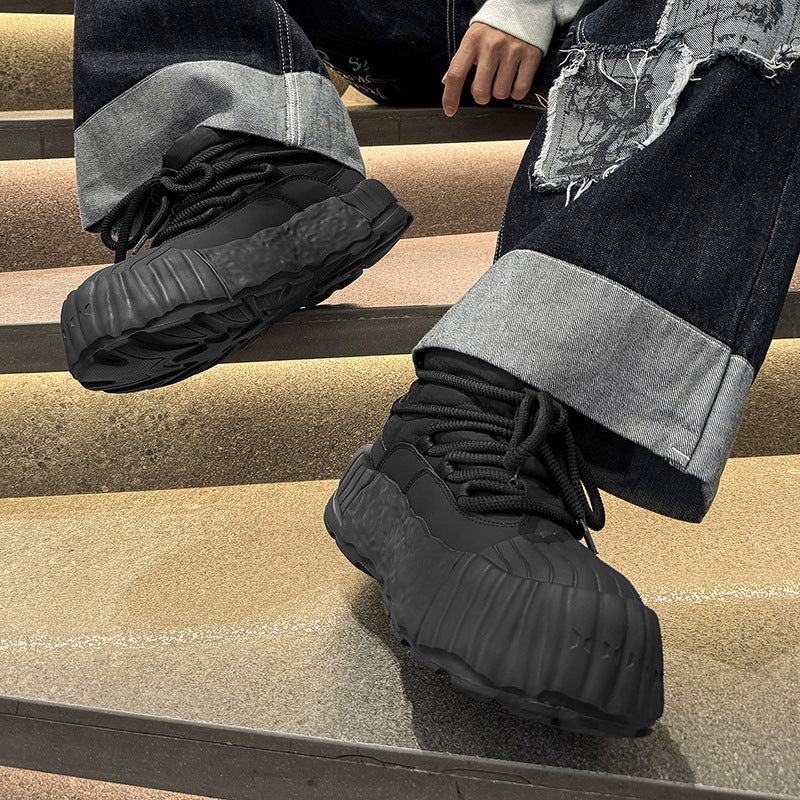 Fleece-Lined Thickened Warm Cotton Shoes Thick-Soled snow boots