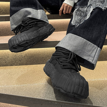 Fleece-Lined Thickened Warm Cotton Shoes Thick-Soled snow boots