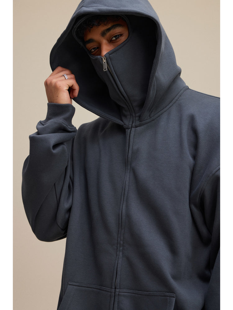 25ss Design Heavyweight Loose Outdoor Windproof Face Mask Hoodie Sweatshirt Fleece Zipper Cardigan Jacket for Men 146