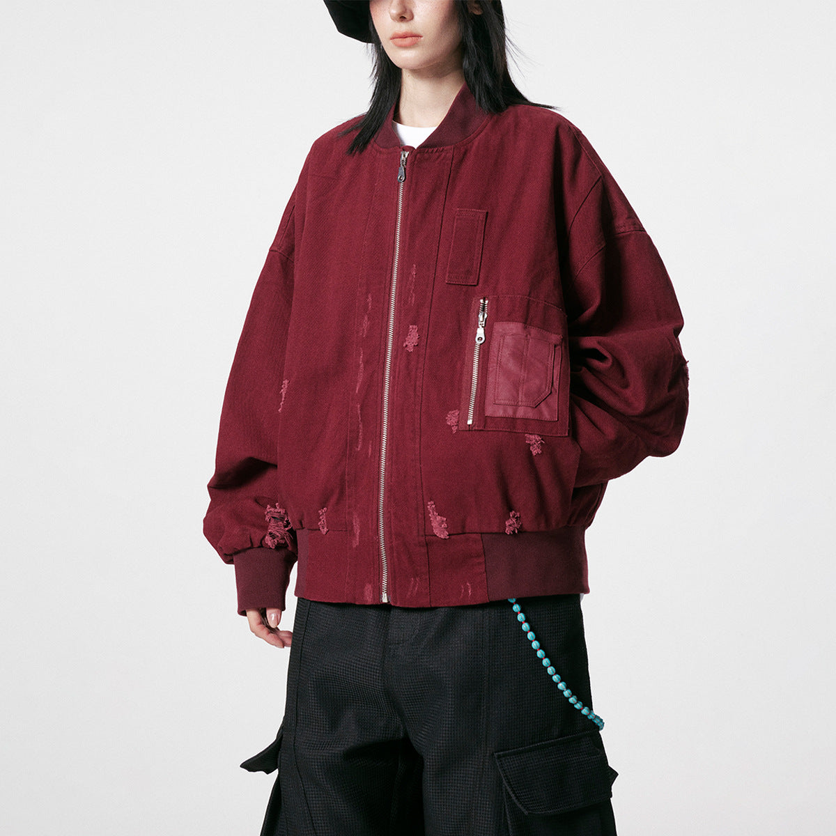 trendy brand, presents its 2025 Fall New American Retro Distressed Bomber Jacket/Baseball Jacket for Men and Women. 151