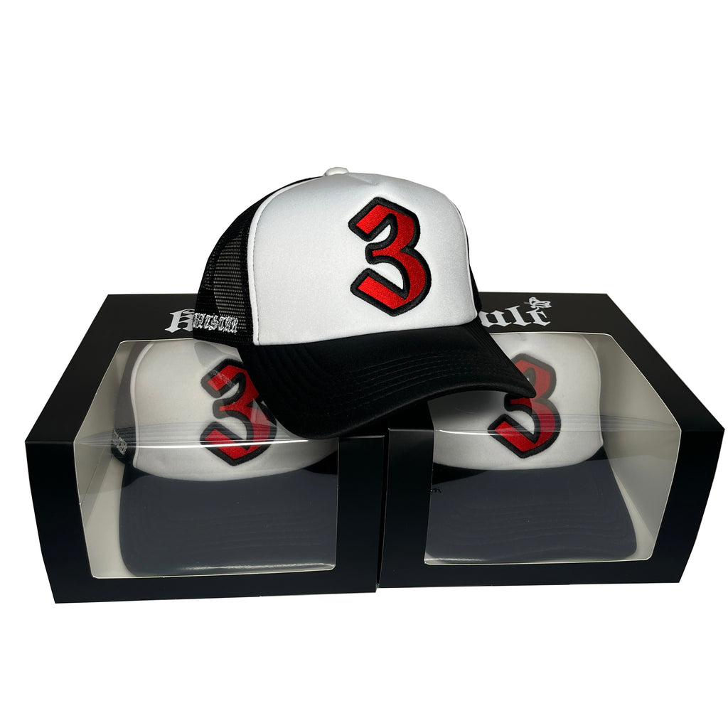 kult No. 3 racing style truck hat embroidered cargo truck hat men's and women's street trend casual sports hip hop hat