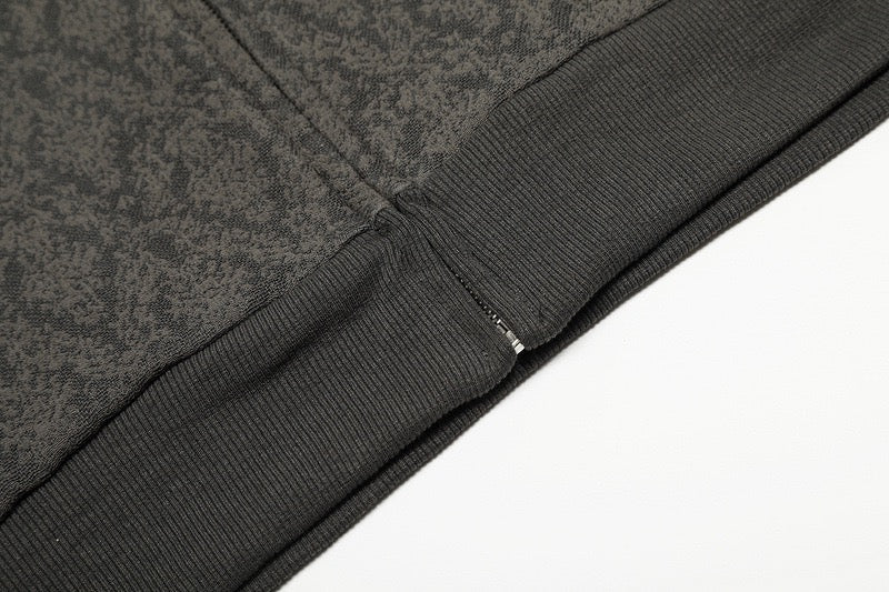 European and American high-street trendy men's and women's hooded zip-up jacquard printed sweatshirt jackets 104