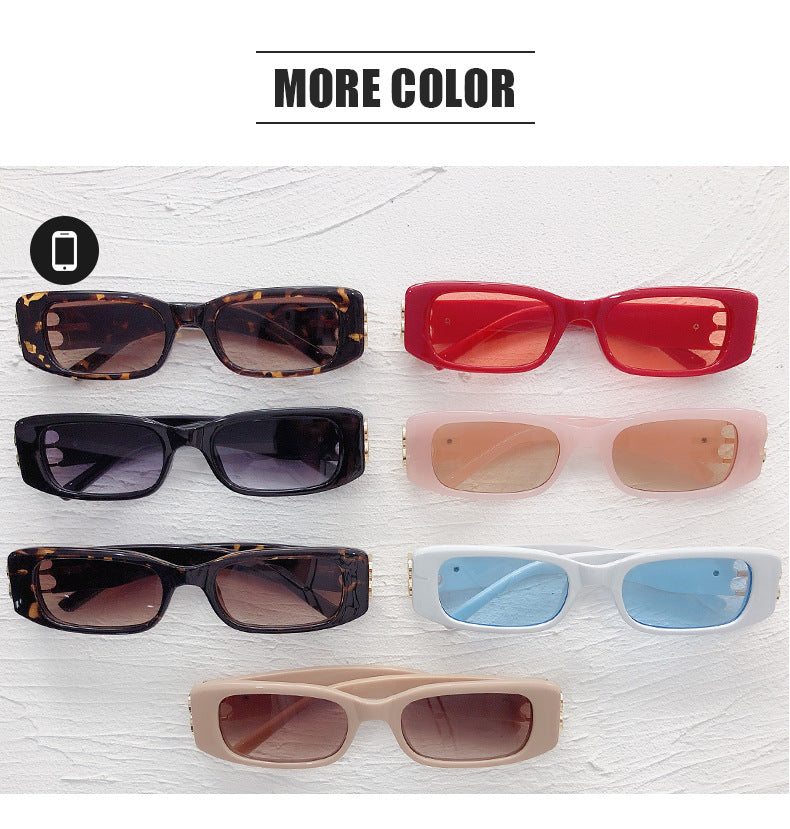 New B Family European and American Retro Small Frame Sunglasses Female Internet Celebrity Street Photography Square Sunglasses Cross-Border Versatile Sunglasses