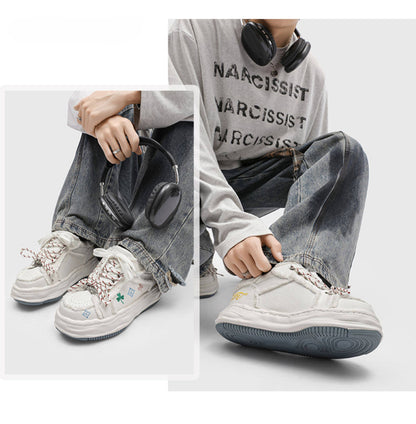 Lucky Clover Embroidered Platform Shoes