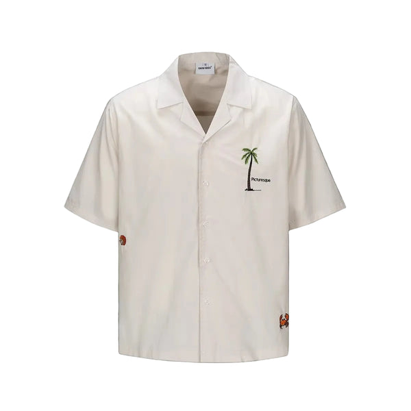 Tropical Embroidery Resort Shirt