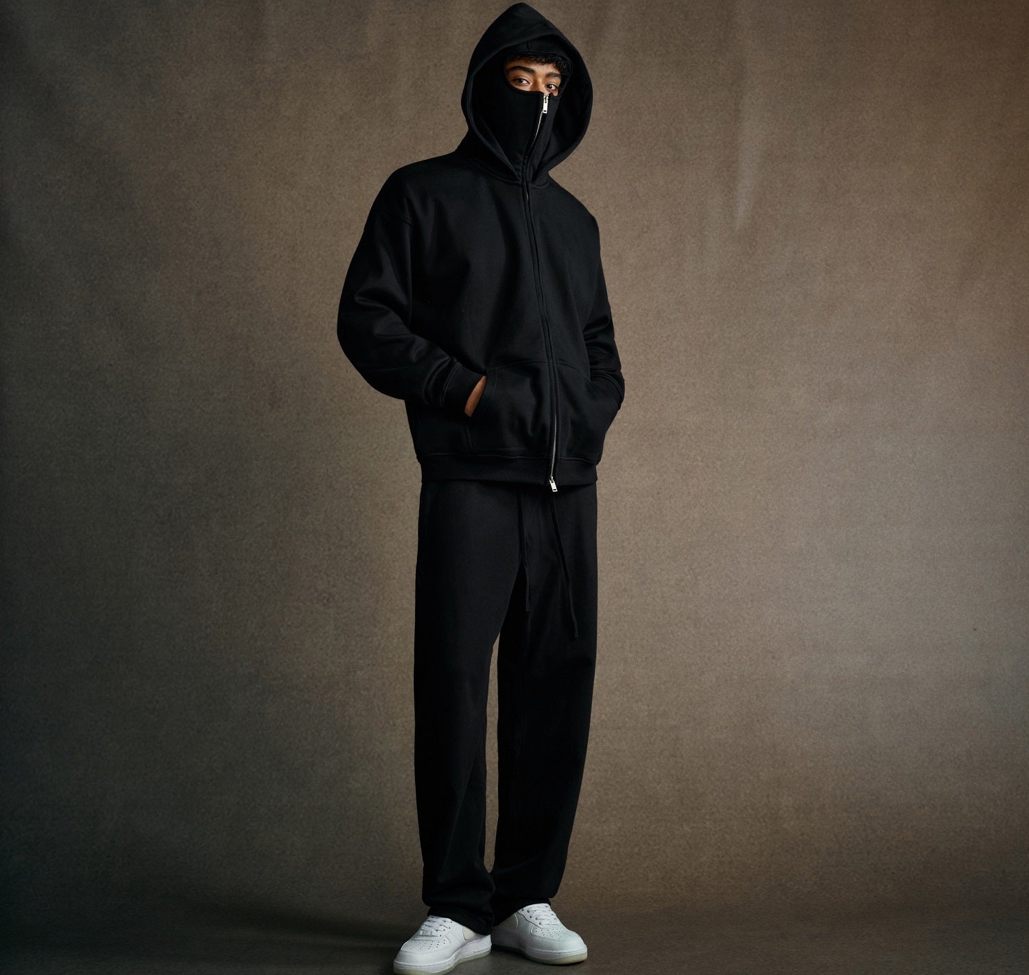 25ss Design Heavyweight Loose Outdoor Windproof Face Mask Hoodie Sweatshirt Fleece Zipper Cardigan Jacket for Men 146