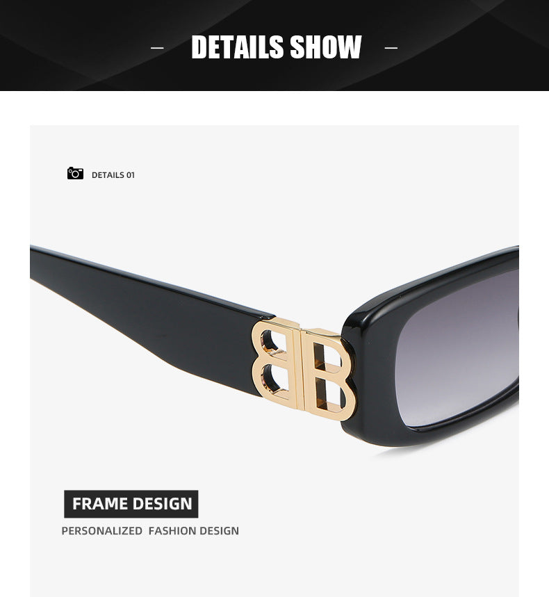 New B Family European and American Retro Small Frame Sunglasses Female Internet Celebrity Street Photography Square Sunglasses Cross-Border Versatile Sunglasses
