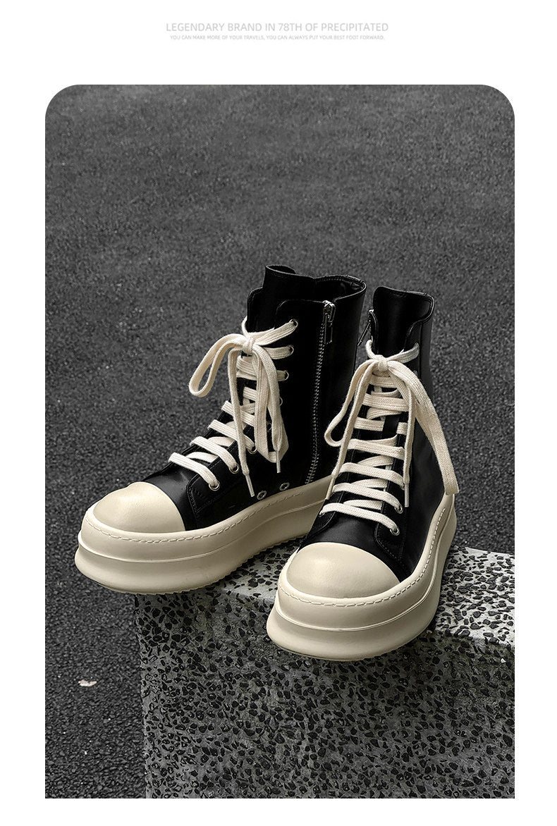 Relaxed  High-Top Zipper Shoe
