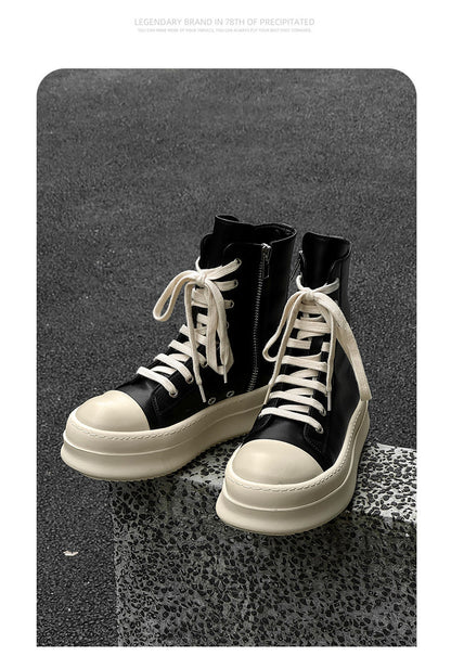 Relaxed  High-Top Zipper Shoe