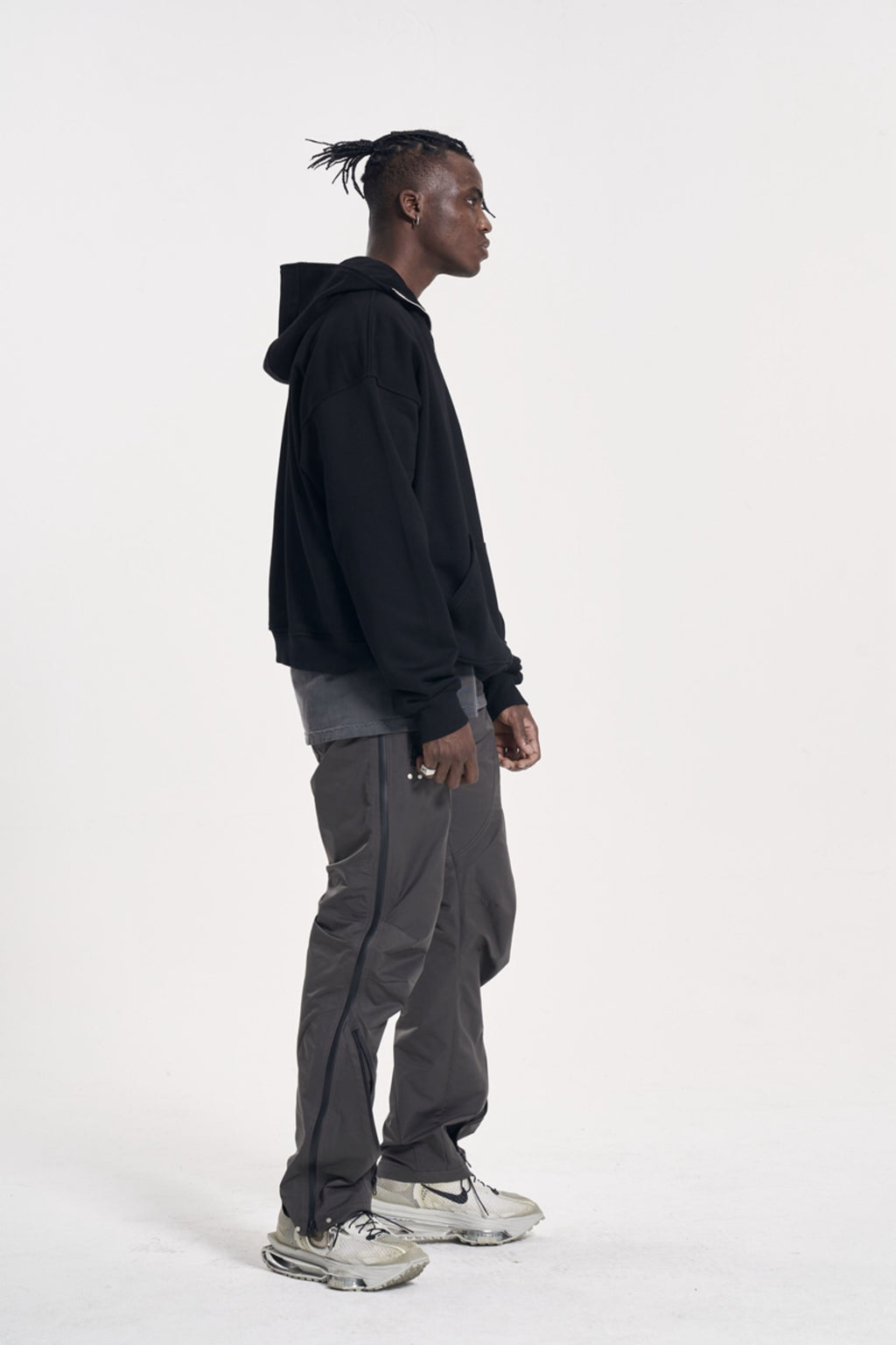 CWHAT High Street Zipper Ice Blue Washed Distressed FAR ARCHIVE Style Hoodie/Men's Base Layer 144