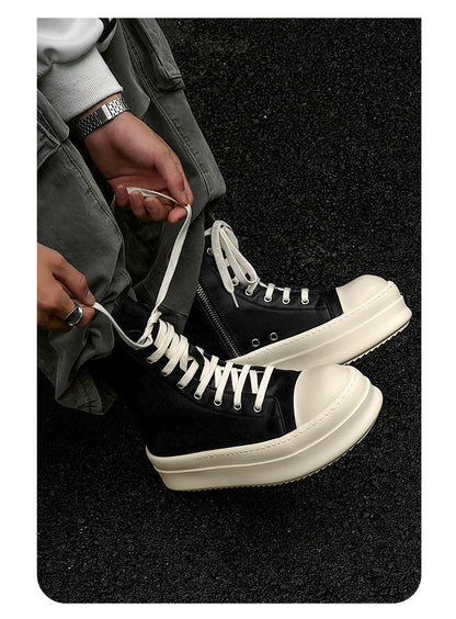 Relaxed  High-Top Zipper Shoe