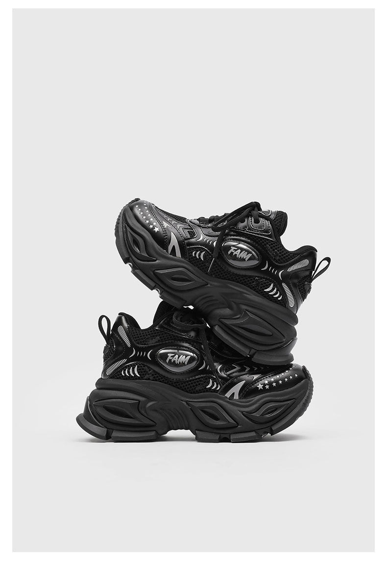 New Liquid Silver Red Dad Shoes