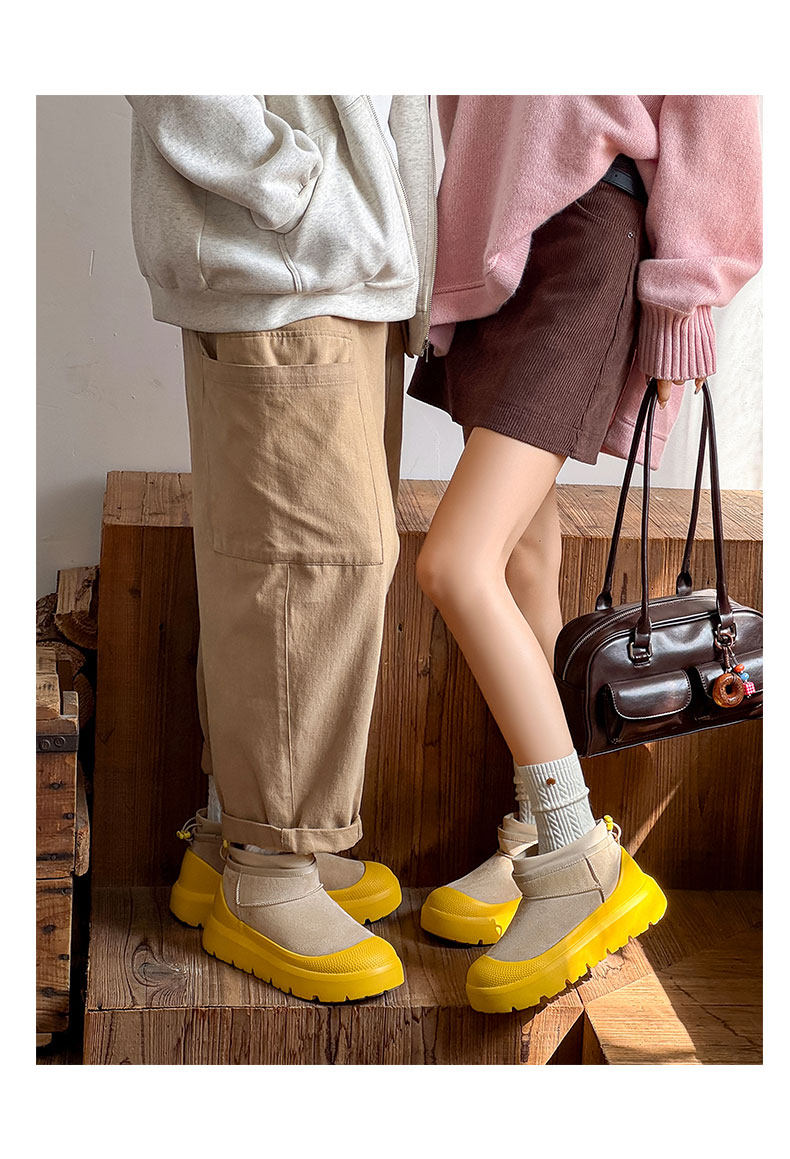Celebrity-Style Winter Couple Snow Boots, Outdoor Non-Slip, Fleece-Lined Warm