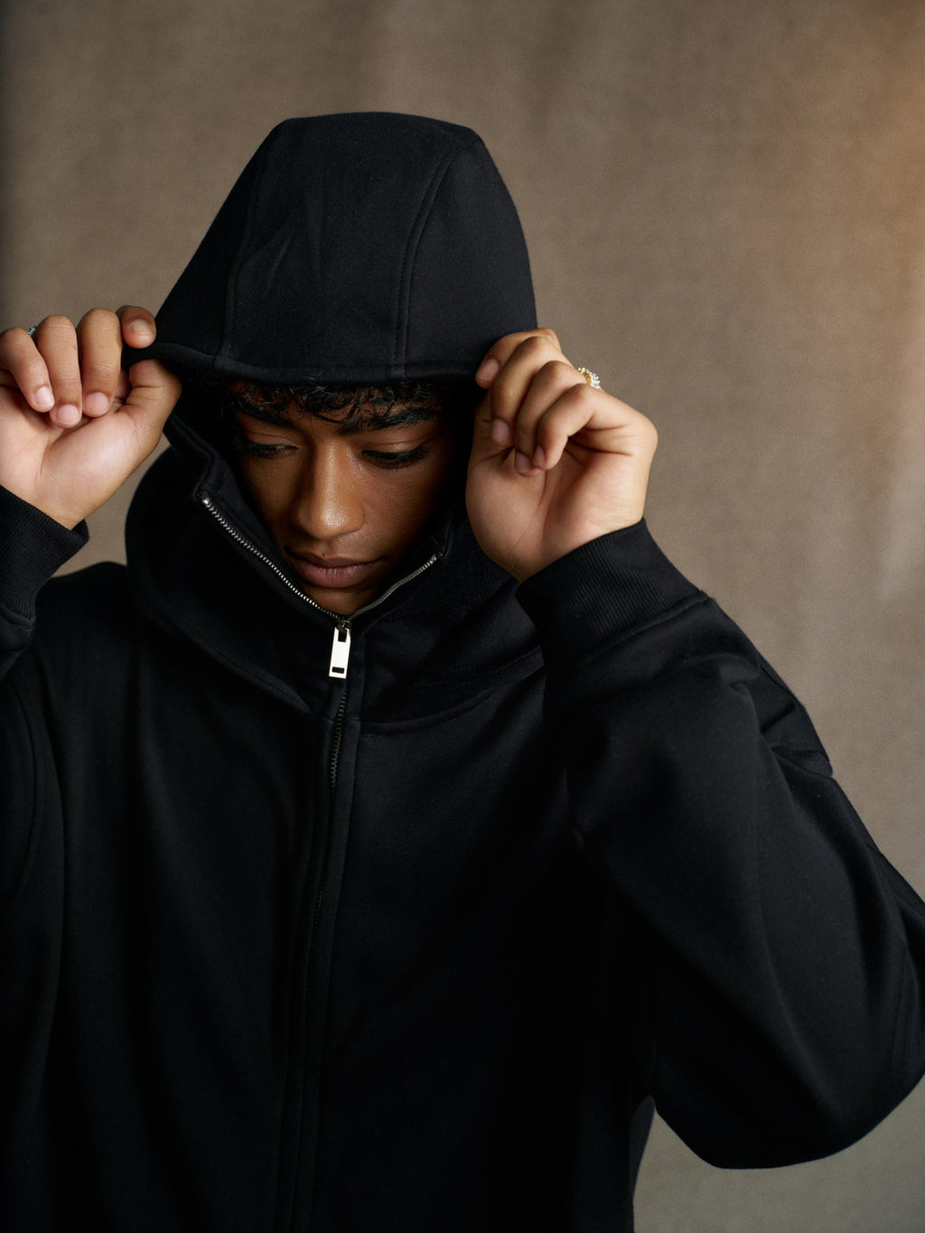 25ss Design Heavyweight Loose Outdoor Windproof Face Mask Hoodie Sweatshirt Fleece Zipper Cardigan Jacket for Men 146