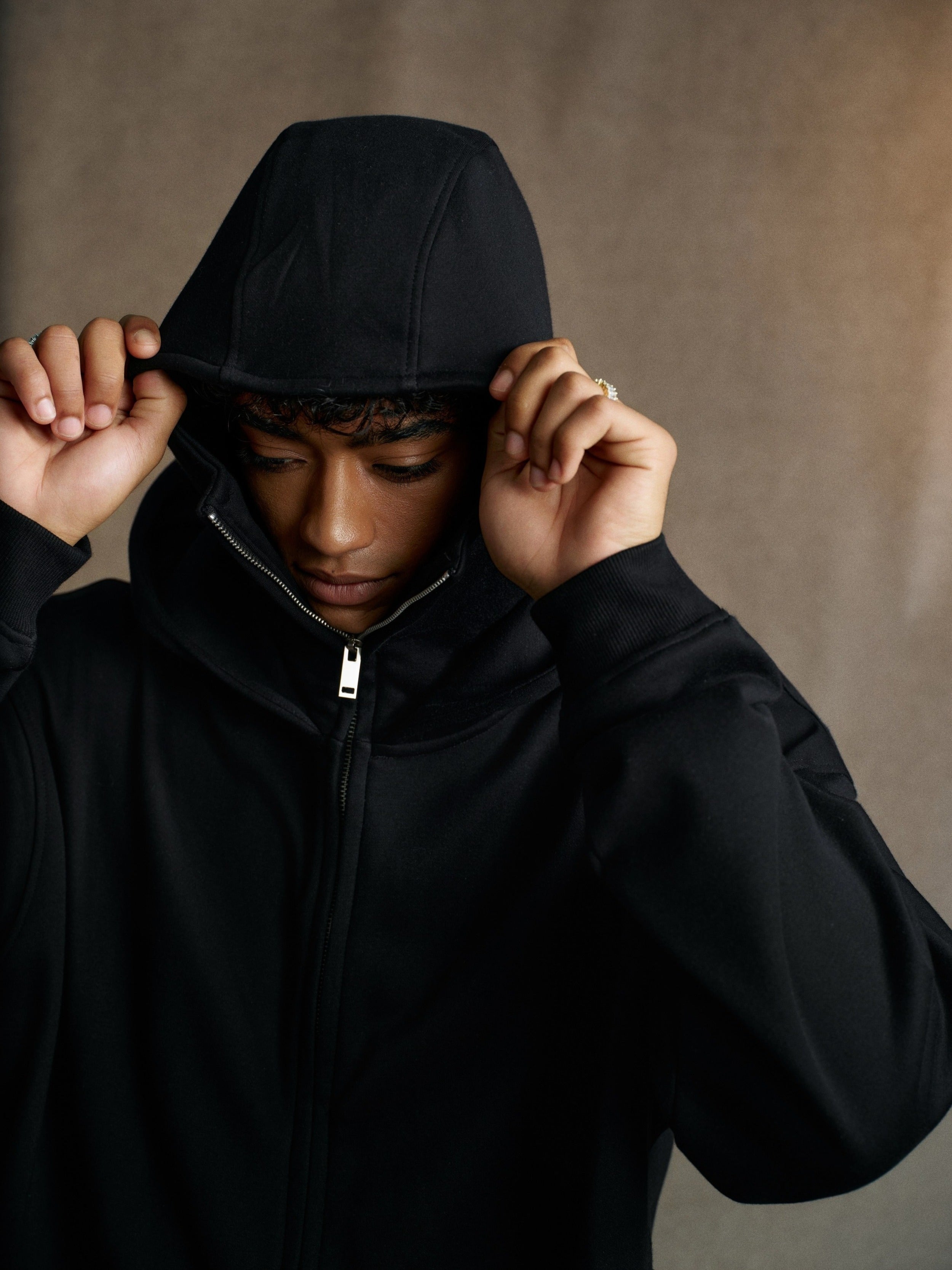 25ss Design Heavyweight Loose Outdoor Windproof Face Mask Hoodie Sweatshirt Fleece Zipper Cardigan Jacket for Men 146