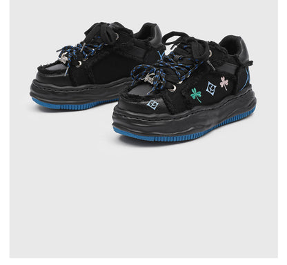 Lucky Clover Embroidered Platform Shoes