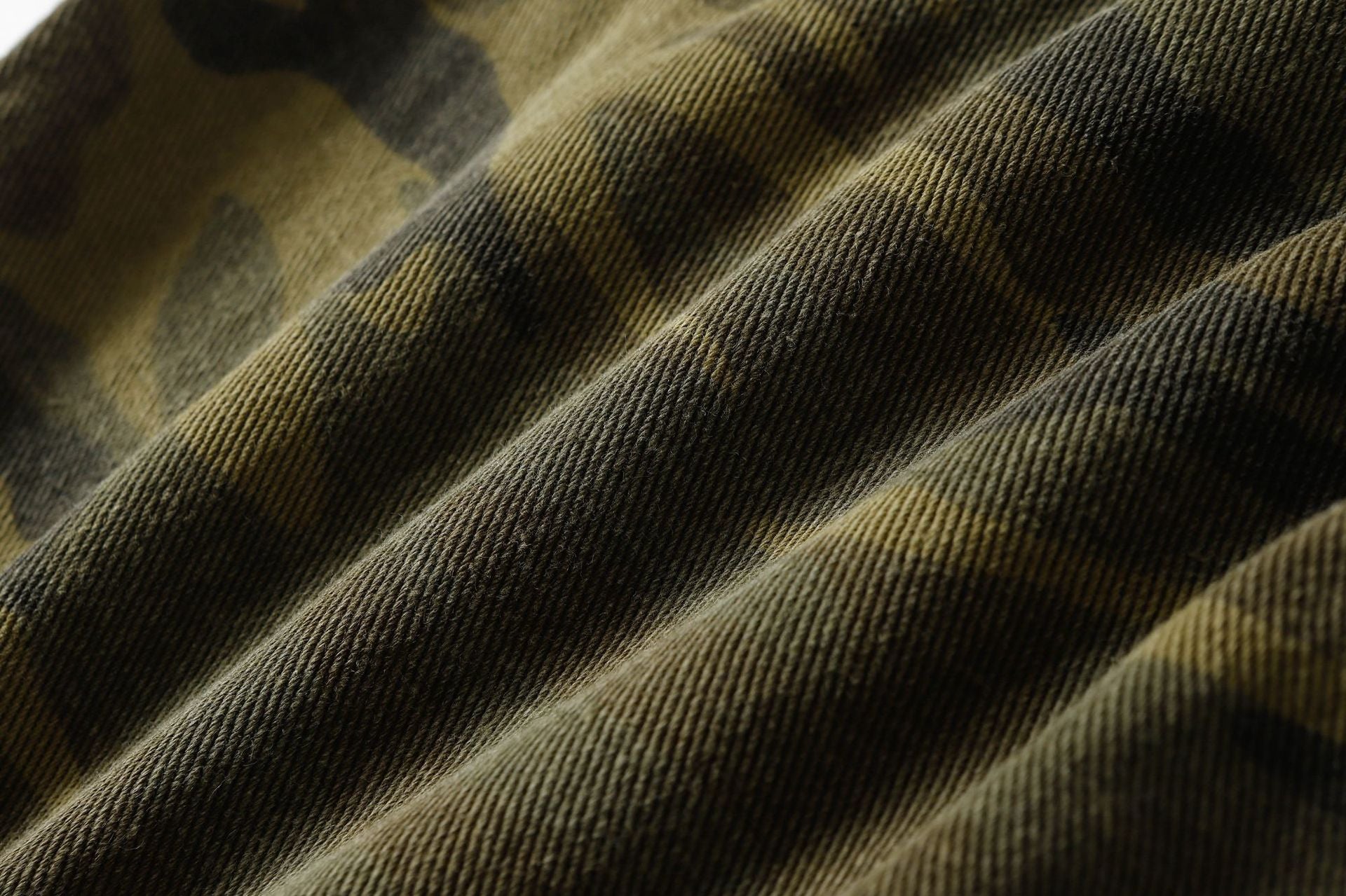 Spring New Arrival American Retro Street Style Washed Loose Fit Camouflage Jeans 168