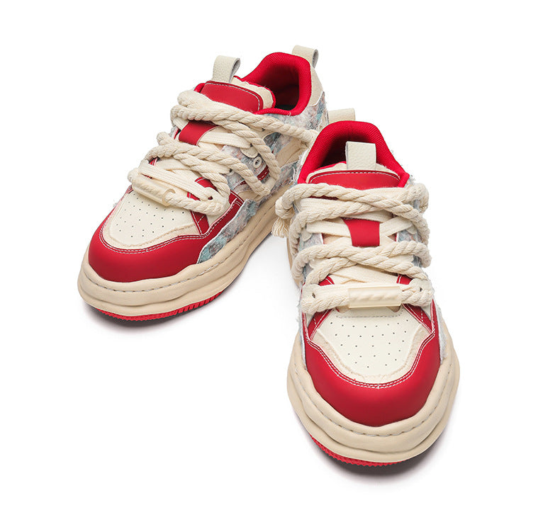 Modest Baggy Lace Versatile Sports Casual Thick-Soled Sneakers