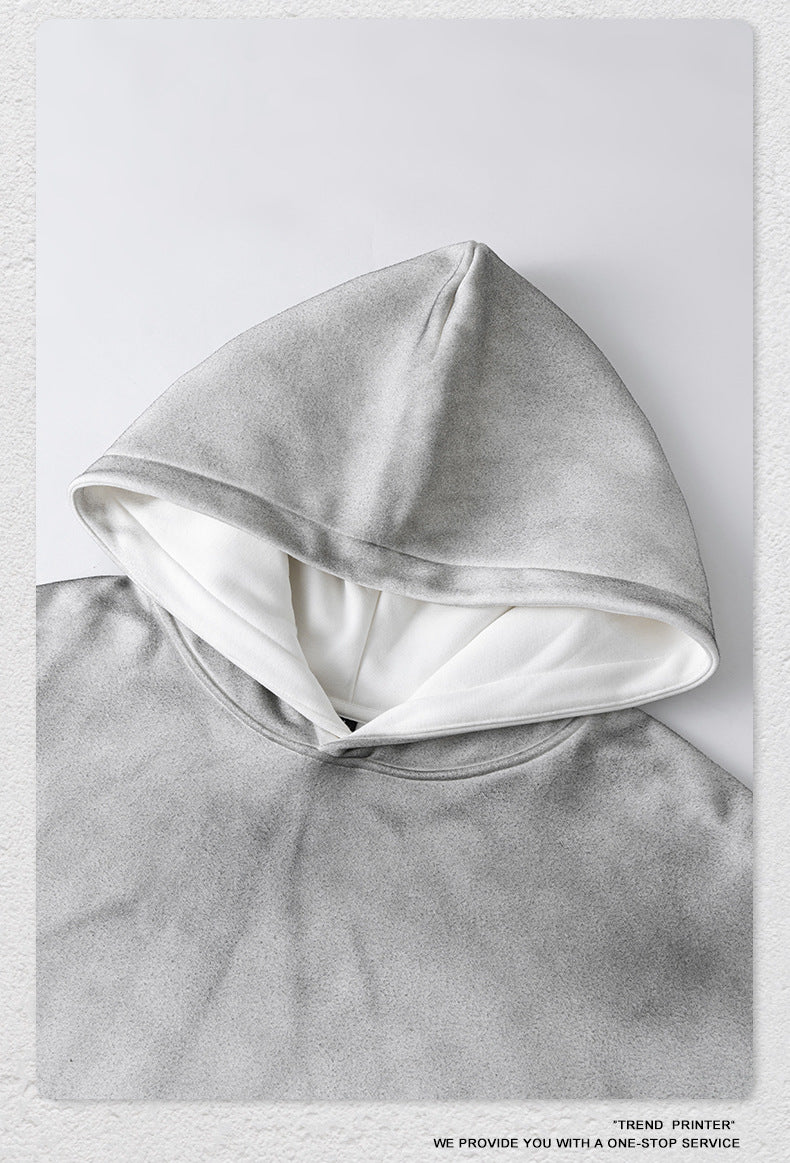 Street Style Chic 2025 American Retro Distressed Color Block Faux Two-Piece Camouflage Hooded Sweatshirt for Men 176