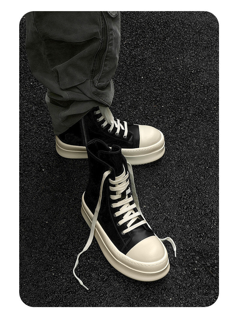 Relaxed  High-Top Zipper Shoe