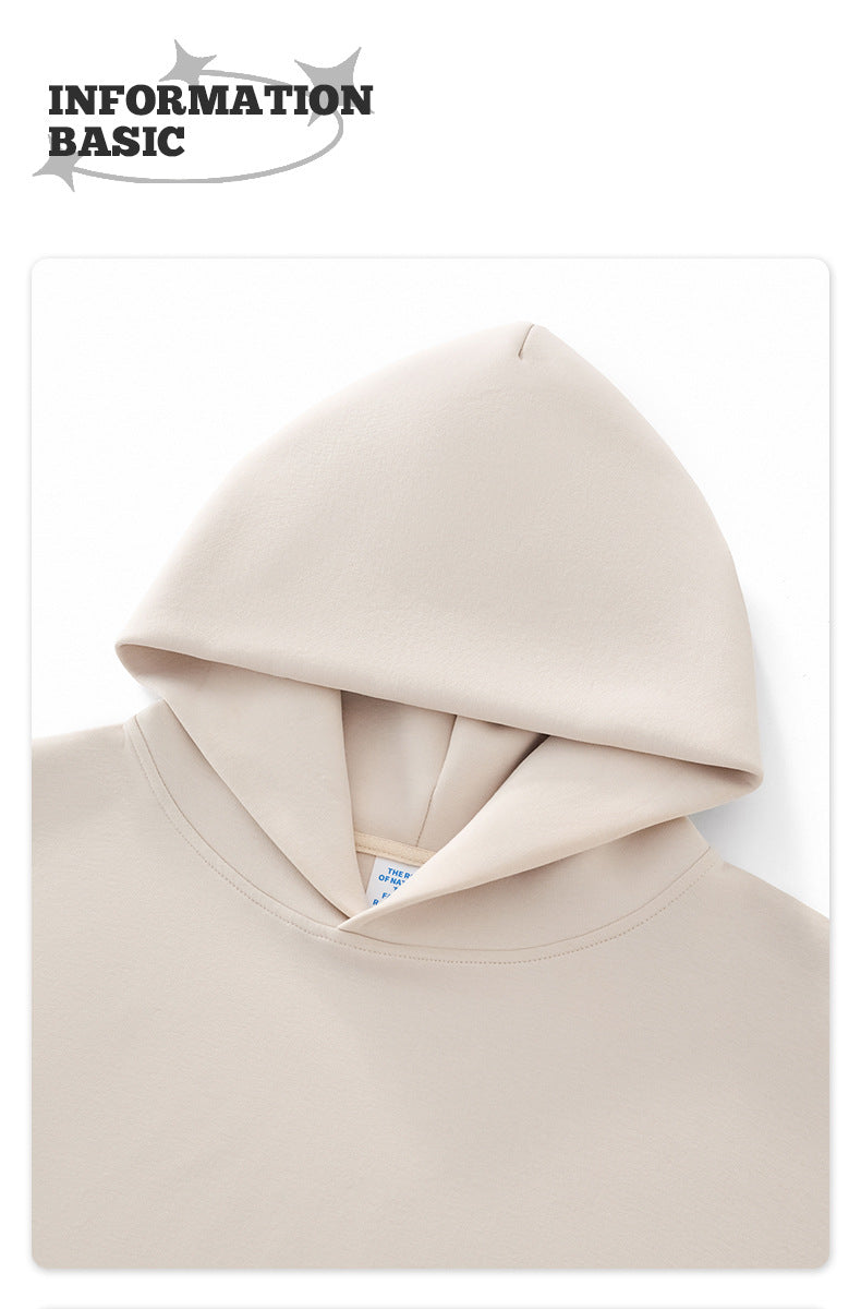 RS Men's Clothing | Boxy Square Fit Short & Wide 350G Hooded Sweatshirt, Cross-border Trendy American Style Hooded Sweatshirt for Men 140