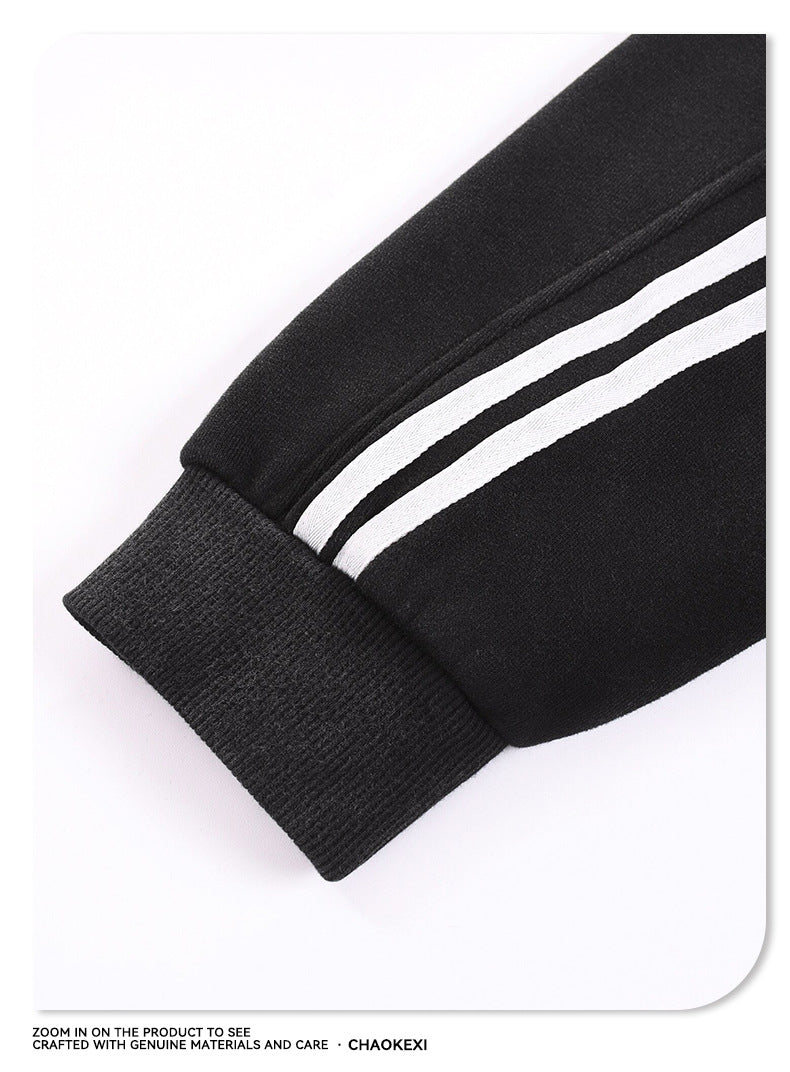 European and American High Street Spray Maliu Color Contrast Ribbon  oversize Sweatpants 108