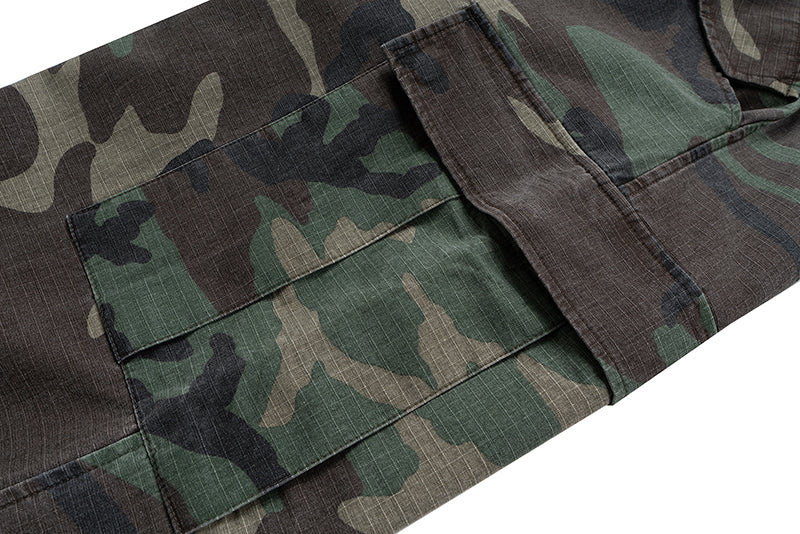 CWHAT American-style multi-pocket detachable two-way workwear casual loose camouflage pants; VIBE wide-leg paratrooper pants.
