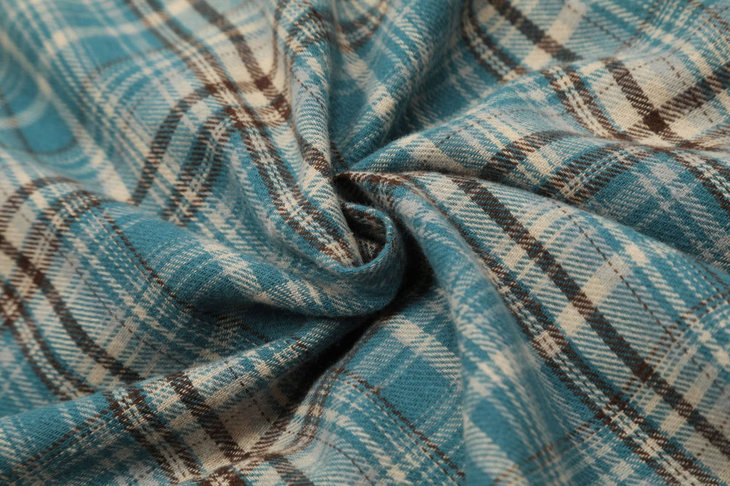 European and American High Street Vintage Craft Plaid Round Edge Design Plaid Cardigan Long Sleeve Shirt