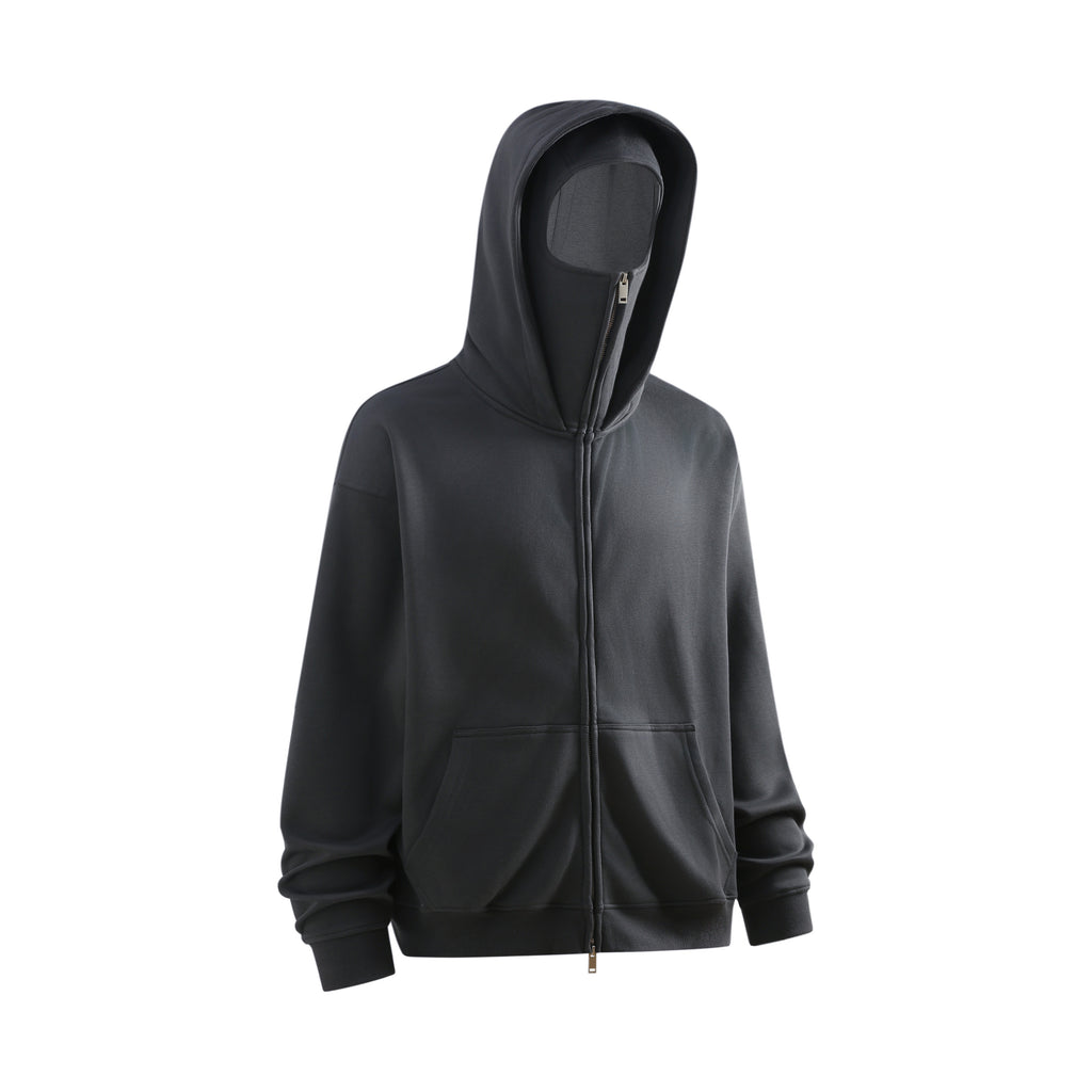 25ss Design Heavyweight Loose Outdoor Windproof Face Mask Hoodie Sweatshirt Fleece Zipper Cardigan Jacket for Men 146