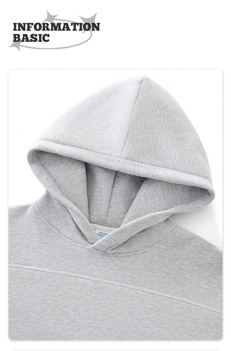 RS Men's Clothing | Cross-border 350G Hasselblad Line Boxy Hoodie Sweatshirt and Sweatpants Set, American Hip Hop Fleece Set 124