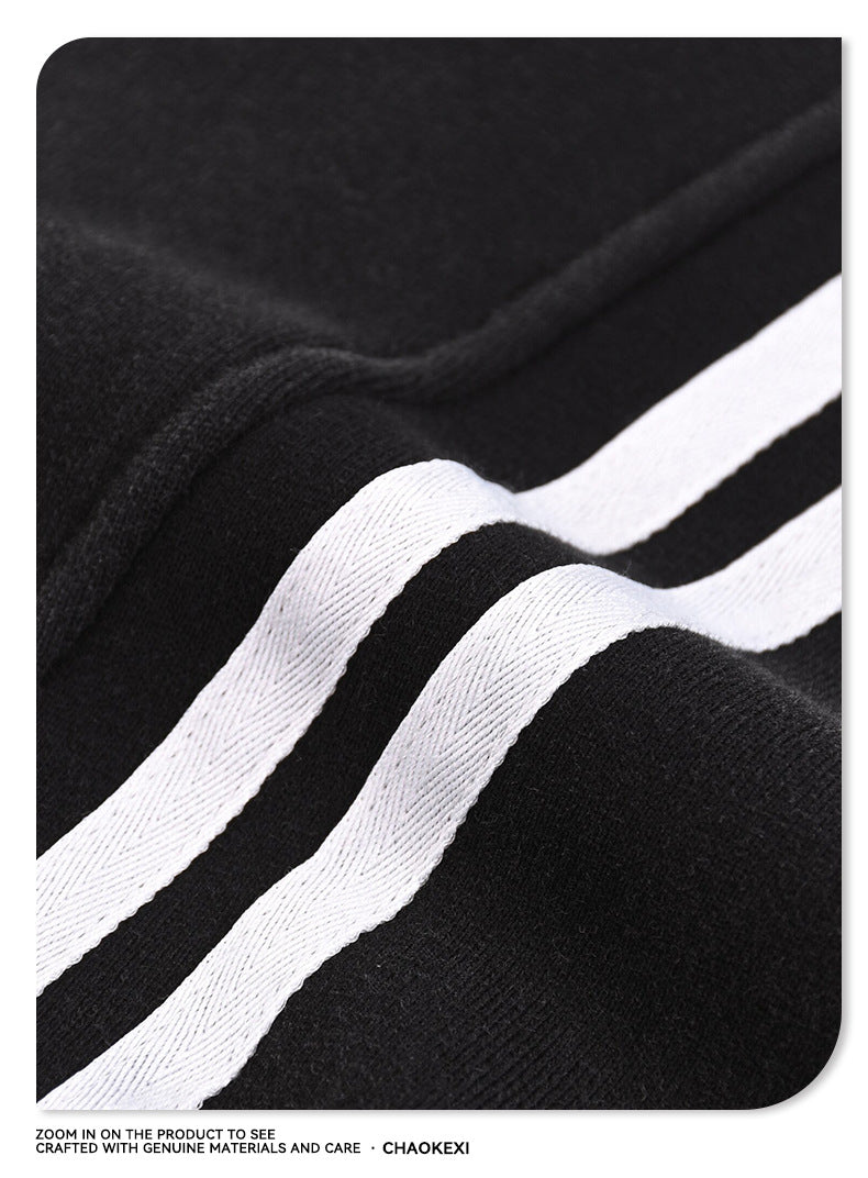 European and American High Street Spray Maliu Color Contrast Ribbon  oversize Sweatpants 108