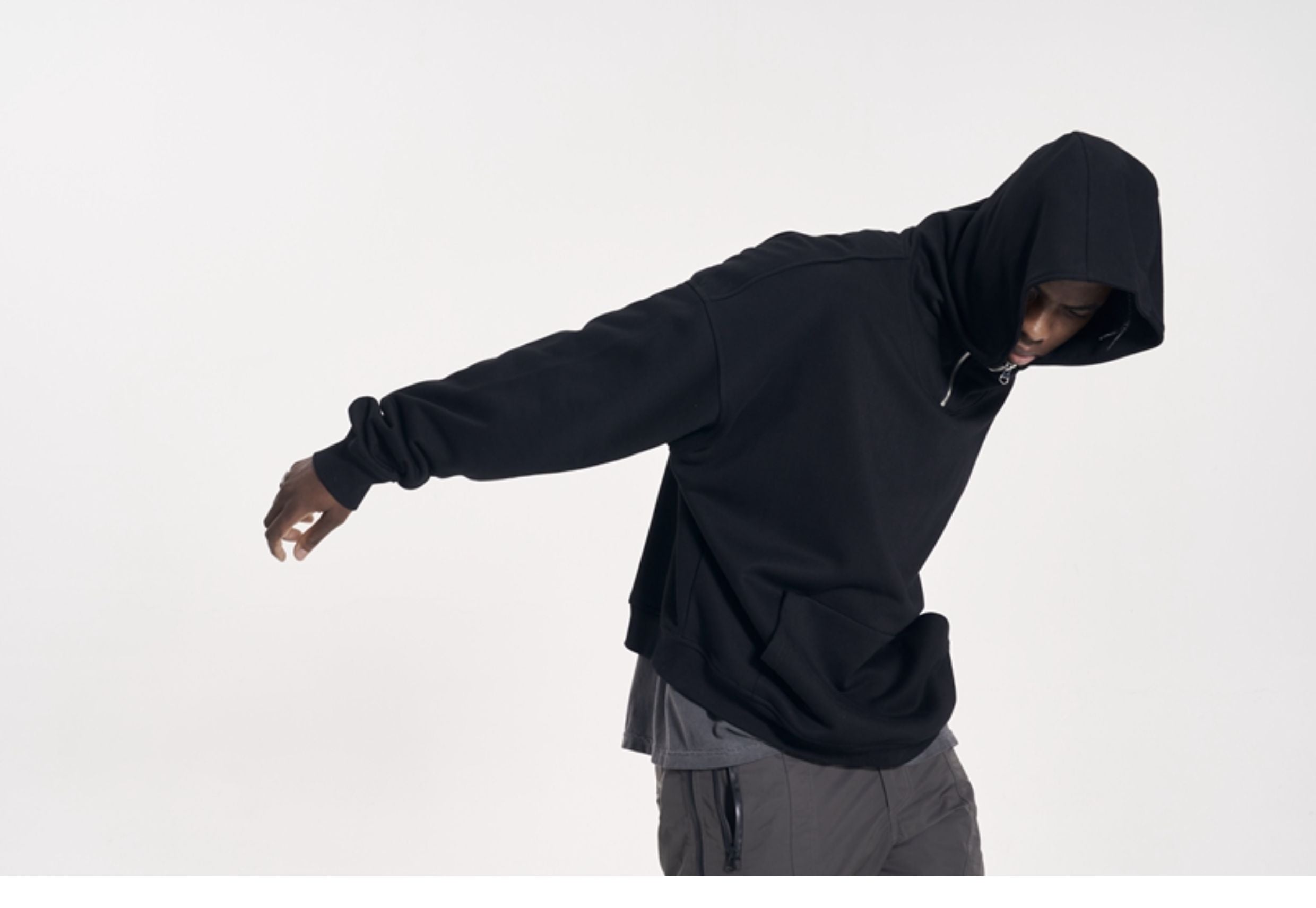 CWHAT High Street Zipper Ice Blue Washed Distressed FAR ARCHIVE Style Hoodie/Men's Base Layer 144