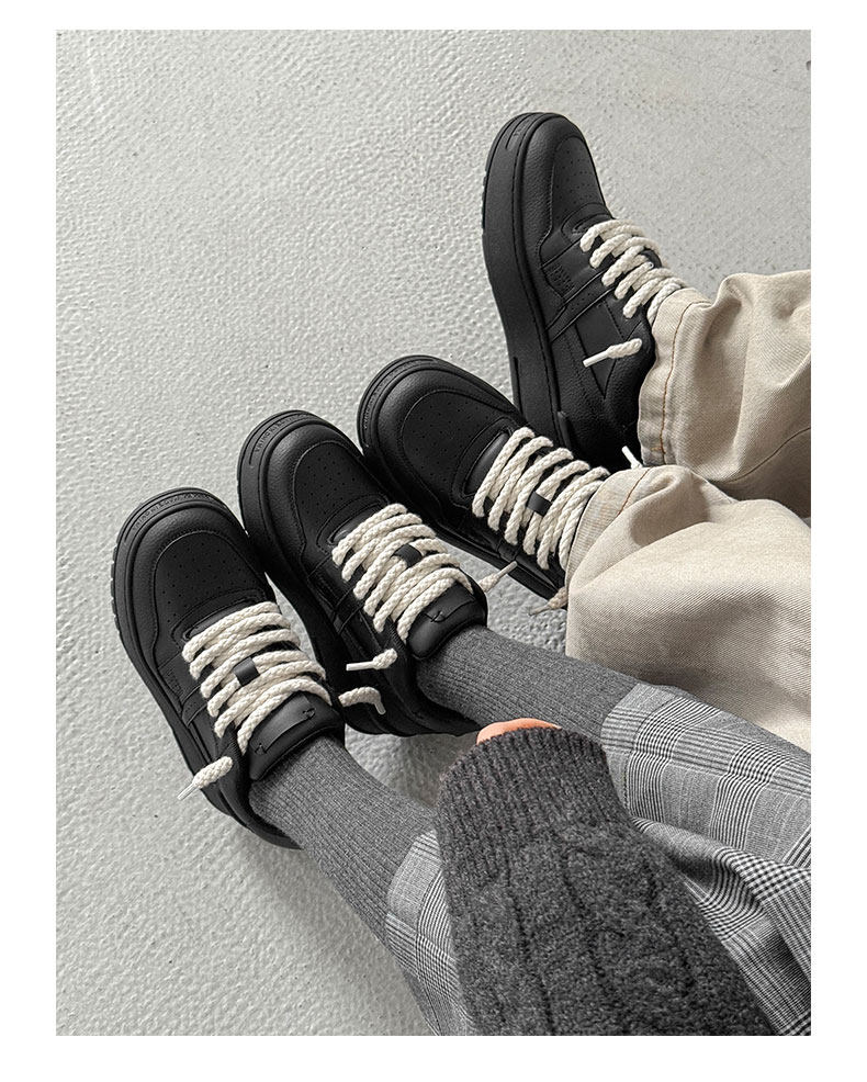 Versatile Thick-Soled White Casual Shoes for Men