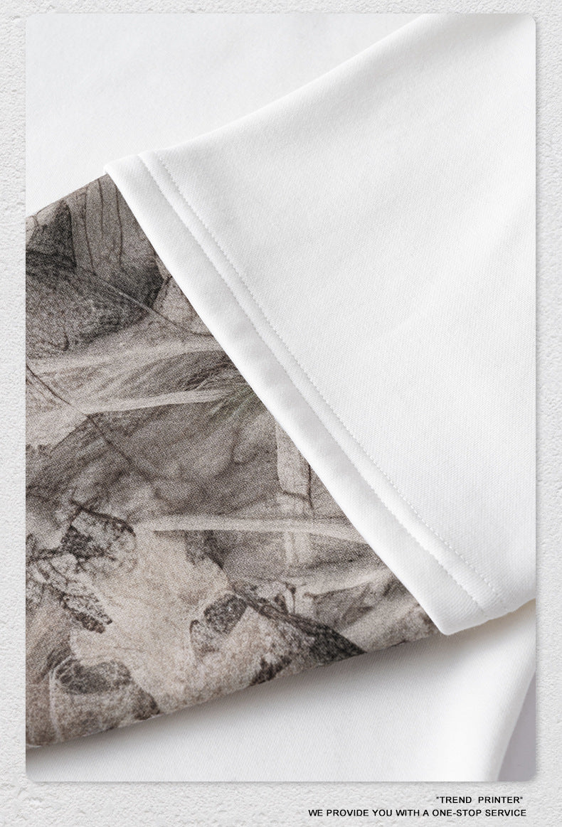 Street Style Chic American Retro Faux Two-Piece Camouflage Hip Hop Cool Layered Long-Sleeve T-Shirt for Men 175