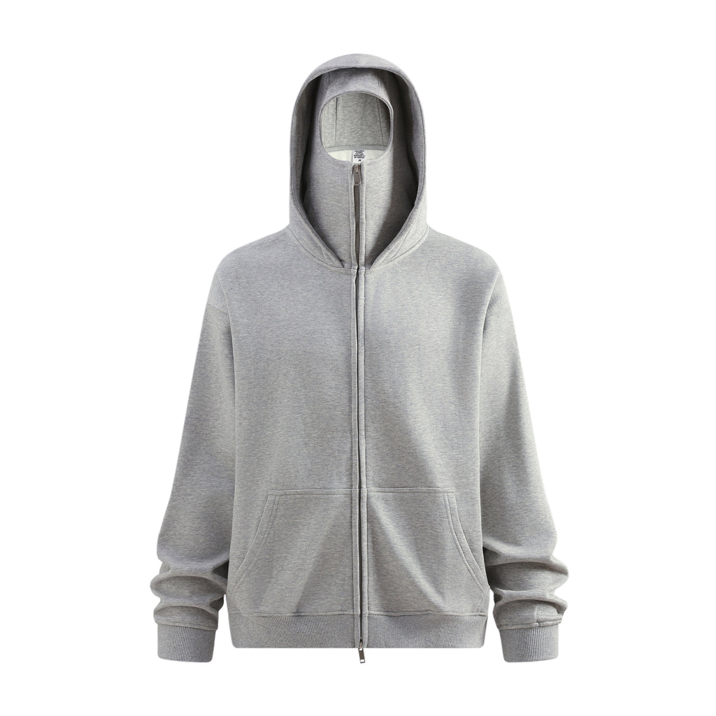25ss Design Heavyweight Loose Outdoor Windproof Face Mask Hoodie Sweatshirt Fleece Zipper Cardigan Jacket for Men 146